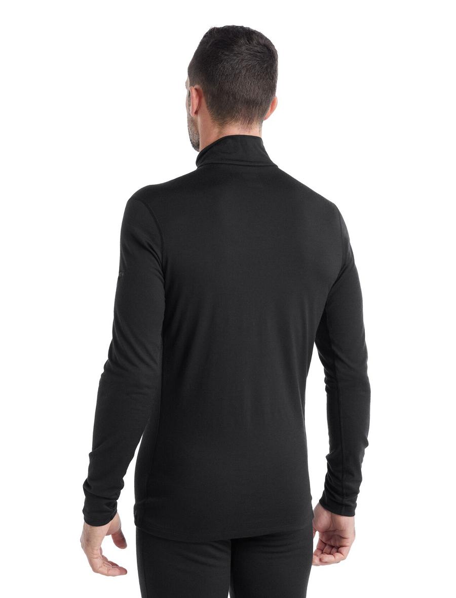 Base Layers Icebreaker Merino 200 Oasis Long Sleeve Half Zip Thermal Top Męskie Czarne | PL 1586HAPK